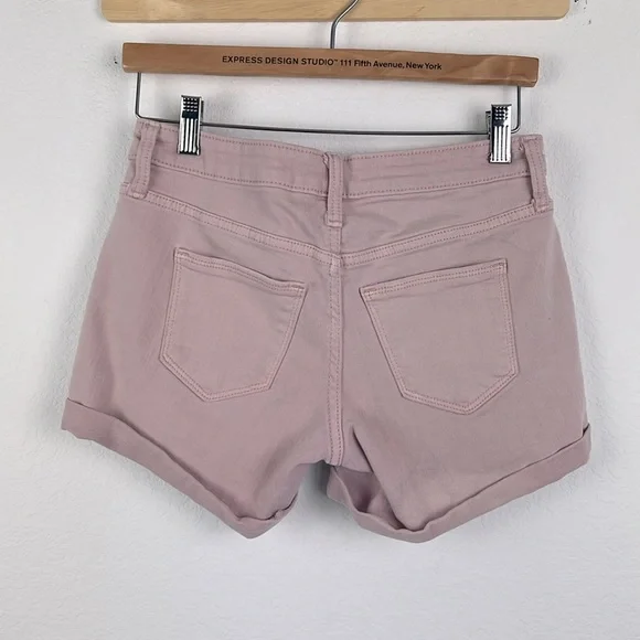 Universal Thread Womens Mid Rise Stretch Midi Denium Jean Pink Short Womens 0 25 - Picture 3 of 4